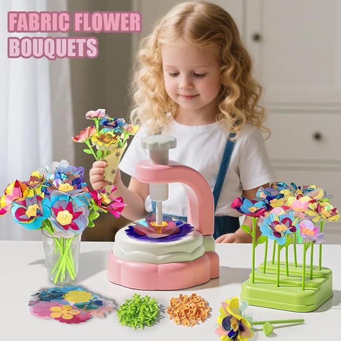 Kormivi Fabric Flower Bouquets Toys, Creative DIY Craft Kits Toys for Kids 4 5 6 7 8+ Year Old, Build Your Flower Bouquet,Inspiring Arts & Crafts Educational Set,Christmas Birthday Gift