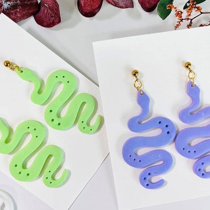 Polymer Clay Cutter Snake Shape – Curvy Clay Earring Cutter for Polymer Clay Jewelry, Bold Clay Tools for DIY Earrings, Halloween Crafts and Y2K Accessories