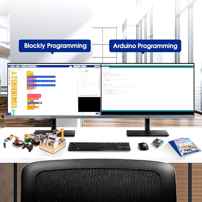 ACEBOTT 3-in-1 ESP32 IoT Control Smart Factory Starter Kit, Electronics Programming Kit Compatible with Arduino Scratch Online Tutorials, School DIY Education Solution Series STEAM Set for Teens 12+