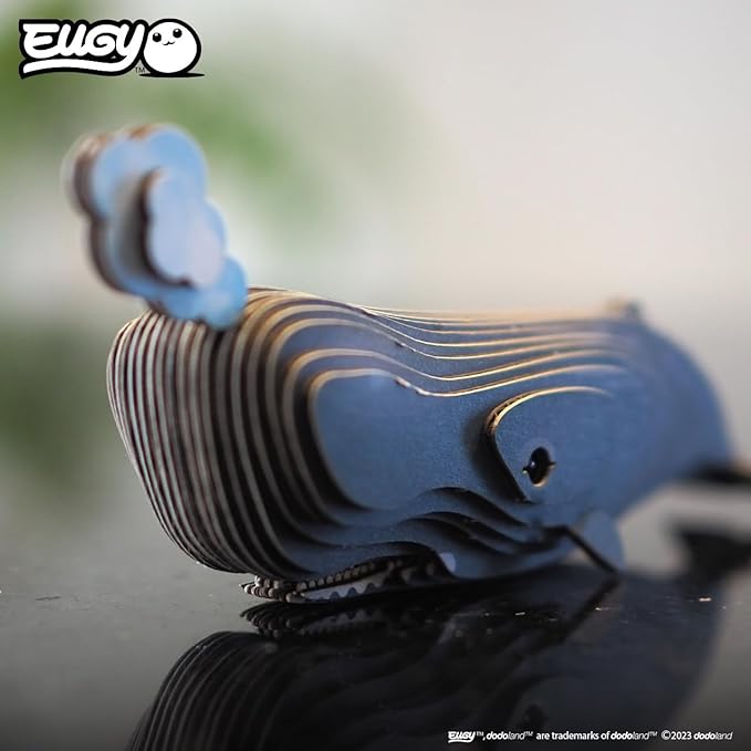 Eugy Sperm Whale 3D Puzzle, 24 Piece Eco-Friendly Educational Learning Puzzles for Kids 6+