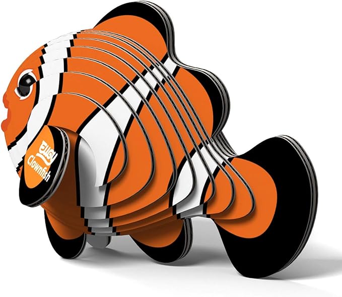 Eugy Clownfish 3D Puzzle, 16 Piece Eco-Friendly Educational Toy Puzzles for Boys, Girls & Kids Ages 6+