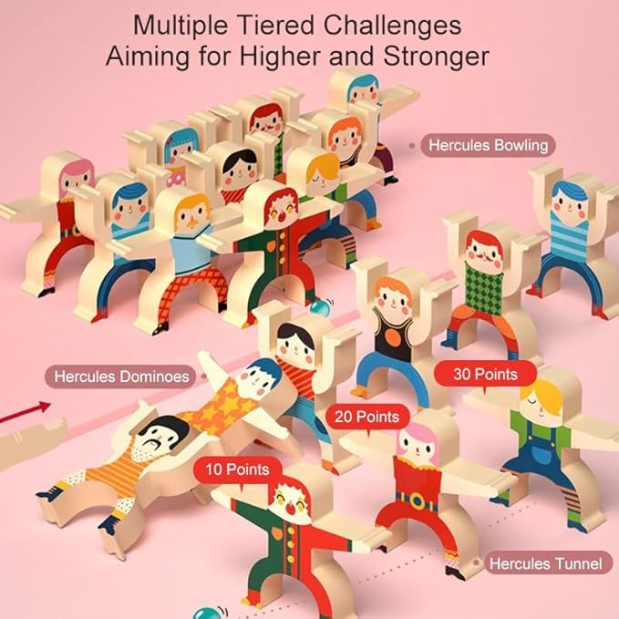 16 PCS Stacking Figure Toys, Fun Balancing Building Blocks Game for Kids 3 4 5 6 7 8 + Years Old Boys and Girls, Family Stacking Games Gift, K Trends.