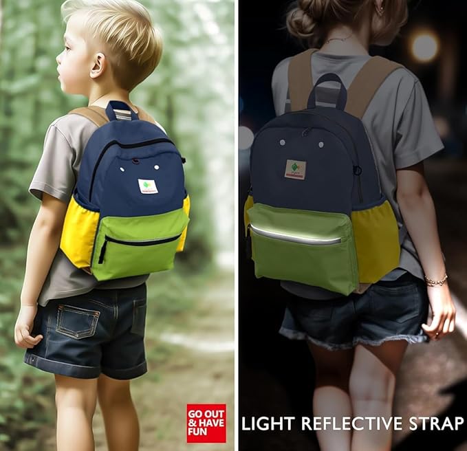 Kids Backpacks, Unisex, Large, Avocado - L, Modern, Cartoon, 15" H, 1L, 13.12 oz, Nylon, Zipper, 6-9 Years, School & Travel