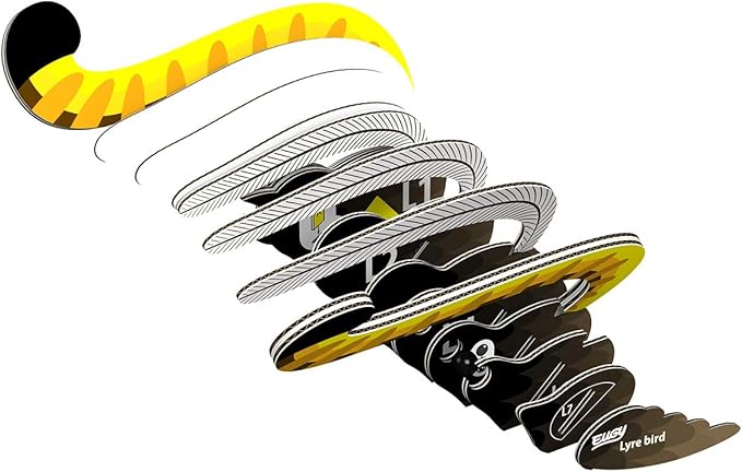 Eugy Lyre Bird 3D Puzzle, 15 Piece Eco-Friendly Educational Toy Puzzles for Boys, Girls & Kids Ages 6+