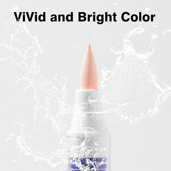 9 Color Acrylic Paint Markers, Water-Based Acrylic Markers for Artists Adults Coloring Drawing Cartoon Anime Comic - Brush Tip for Rock Painting, Wood, Canvas, Fabric (Gray Wolf Series)