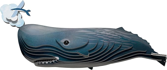Eugy Sperm Whale 3D Puzzle, 24 Piece Eco-Friendly Educational Learning Puzzles for Kids 6+