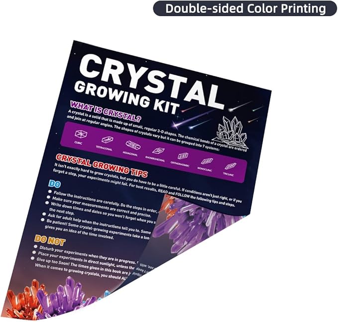 Crystal Growing Kit for Kids, White DIY Crystal Science Experiment Set, Grow Your Own Crystals, STEM Educational Chemistry Kit for Boys & Girls Ages 6-12, Fun Science Lab Gift for Kids