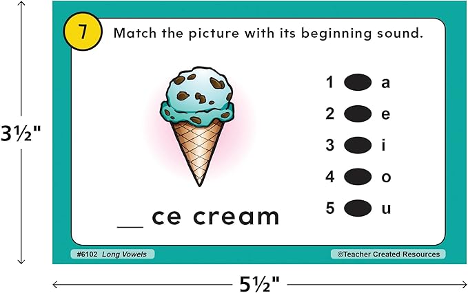 Teacher Created Resources Power Pen Learning Cards: Long Vowels, Model:6102