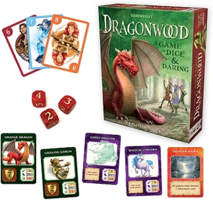 Gamewright Dragonwood A Game of Dice & Daring Board Game Multi-colored, 5"