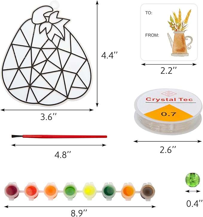 WorldBazaar Fall Suncatchers Craft Ornaments 24 Sets Pumpkin Window Art Suncatchers Decoration Thanksgiving Fall Harvest Classroom Activity Party Supplies