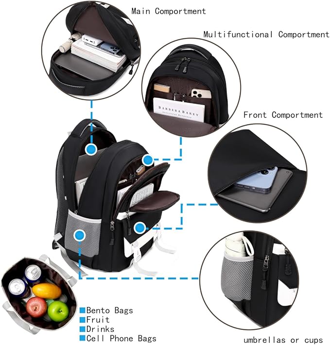 Asge Kids Backpacks for Girls School Book Bags for Teens Boys with Laptop Compartment - Ergonomic Design