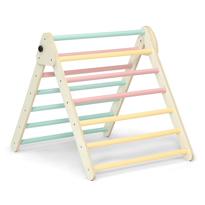 Delta Children Lil’ Climber Gym - Indoor Climbing Gym/Jungle Gym for Kids - Montessori Toy with Reversible Arch/Rocking Chair, Reversible Rock Wall/Slide Ramp and Pikler Triangle - for Toddlers 3+