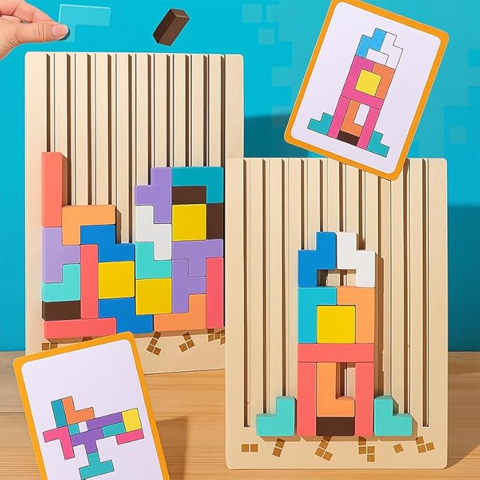 Wooden Stacking Puzzle Toy, Wooden Stacking Puzzle Toy Art, Decorative Home Ornaments for Adults, Stress Relief Toys Adults