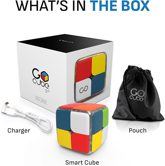 GoCube 2x2 - The First Ever 2x2 Connected Cube That Allows You to Learn How to Solve The Cube! App-Enabled STEM Puzzle That Fits All Ages and Capabilities. Free App.