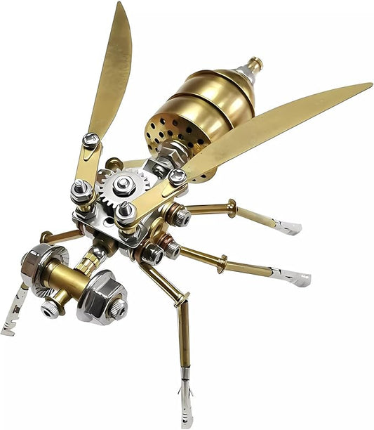 Challenging 3D Puzzle Gift Steampunk Metal Insect Bug Mechanical Sculpture Steampunk Insect Clockwork 3D Vespa Model Engineering for Teens Personalized Ornament Gift(Vespa)