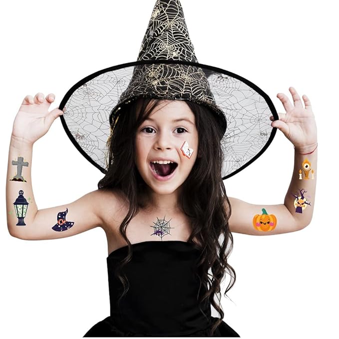 Temporary Tattoos for Kids - 360 Piece Bulk Halloween Trick or Treat Fake Tattoos for Boys & Girls Assorted Prizes Party Favor Goody Bag Stuffers - 20 Sheets