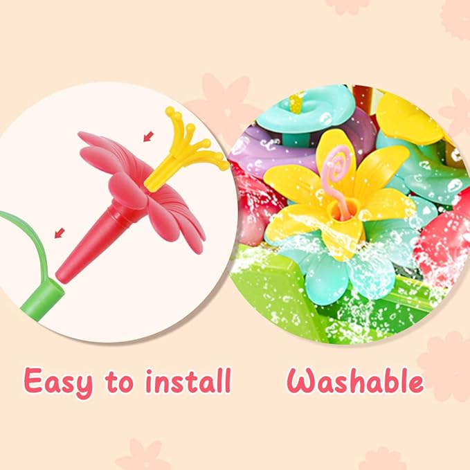 VERTOY Gifts for 3 4 5 6 Year Old Girls, Flower Garden Building Toys Set for Toddlers, STEM Preschool Activities and Gardening Pretend Playset, Stacking Game for Age 3+ Little Kids
