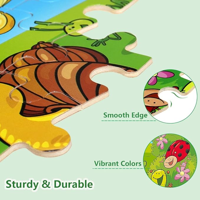 Puzzles for Kids Ages 3-5, 24 Piece Colorful Wooden Puzzles for Toddler Children Learning Educational Puzzles Toys for Boys and Girls (6 Packs)