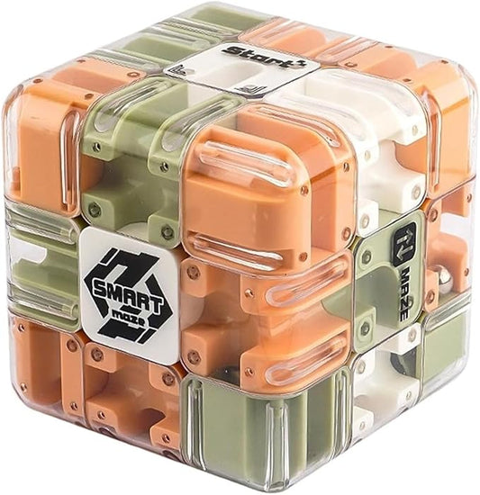 Large Labyrinth 3D Puzzle Maze Cube Engaging Brain Teaser Toy for Adults and Kids Challenging Logic Puzzle Ball Stress Relief Fidget Cube IQ Training Educational Focus Game Gift(1PC)
