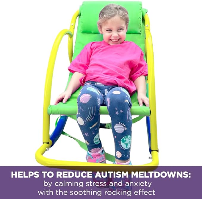 Bright Autism Rocking Chair for Kids (3-8 Years) - Sensory Rocker for ADHD and Special Needs. Great Therapy Tool for Calming Senses. for Sensory Room, Daycare and Playground. Indoor and Outdoor Play