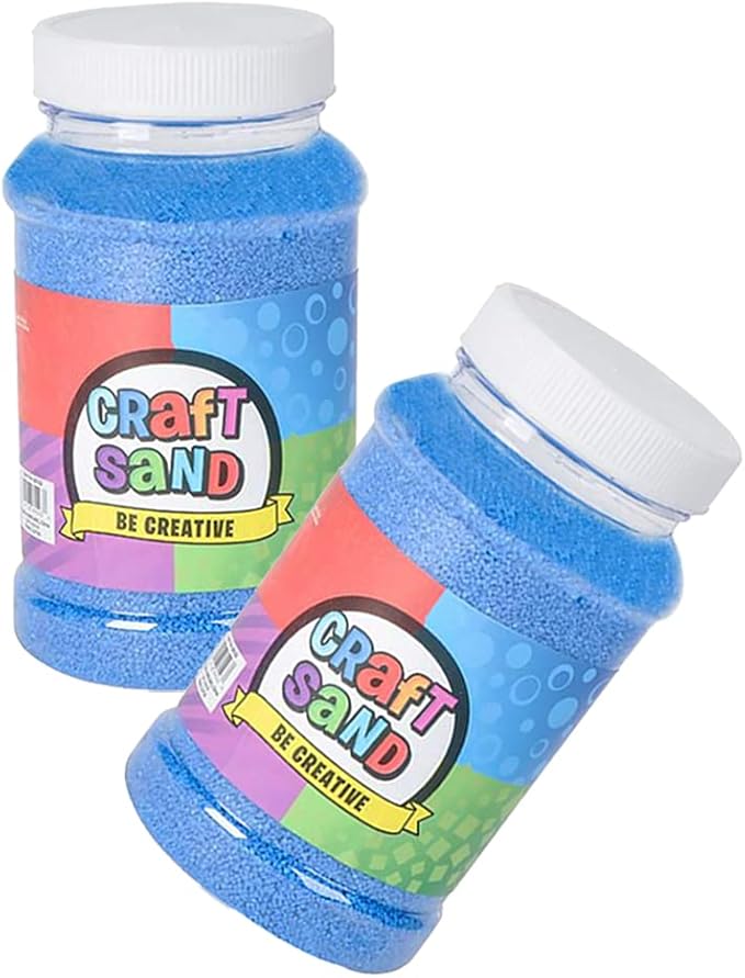 The Dreidel Company Craft Sand Art for Kids, Sand Play DIY Drawing, Messy Play, Sensory, Sand Decorations, 22 Oz, Red (3-Pack) (Blue, 3-Pack)