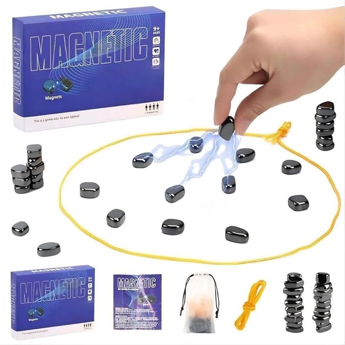 Bighero Magnetic Chess Game, Tabletop Magnetic Strategy Game,Multiplayer Battle Magnet Board Games,2025 Family Games for Kids and Adults, Portable Magnetic Chess Set with 20 Stones W