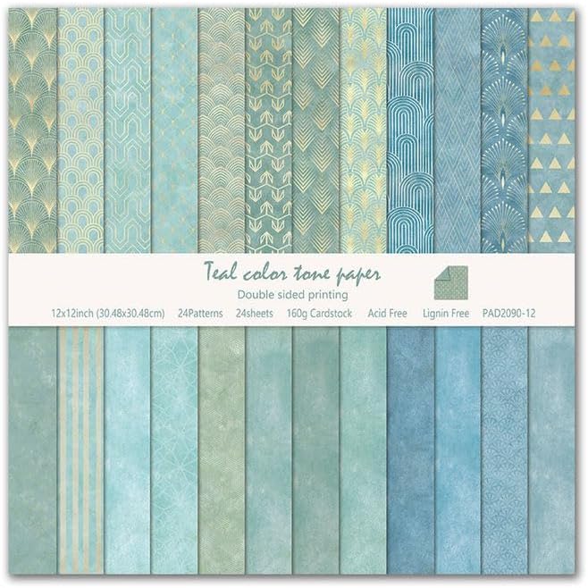 12"X12" Boho Scrapbook Paper, Double sided printing 13.76 oz/390 g, 24 Sheets DIY Origami Decorative Craft for Card Making Background Origami Decopage Decorative Scrapbooking Supplies (Boho3)