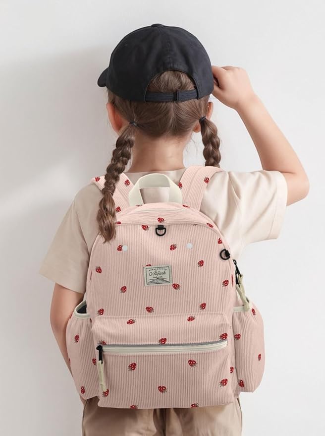 Corduroy Kids Backpack for Boys 6-10: Boys Girls Backpacks for Elementary Kindergarten 15” H Fit Folder