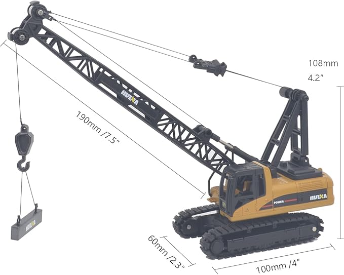 Ailejia Construction Trucks Toys Crane Truck 1/50 Scale DieCast Truck Engineering Car Metal Construction Vehicles Crane Machine Model Toy for Boys (Crawler Crane)