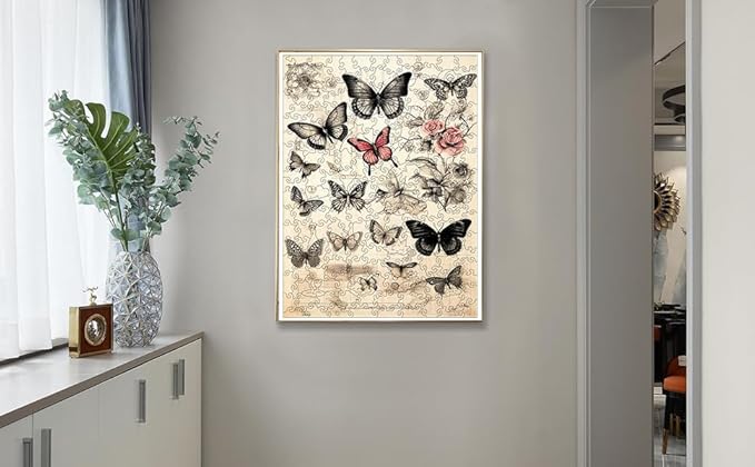 Wooden Puzzles for Adults, Butterfly Jigsaw Puzzles 5MM Thickness,200 Pieces Animal Unique Shape Puzzles with Wooden Box, Family Game Gift Fun Challenging Puzzle for Adults and Kids