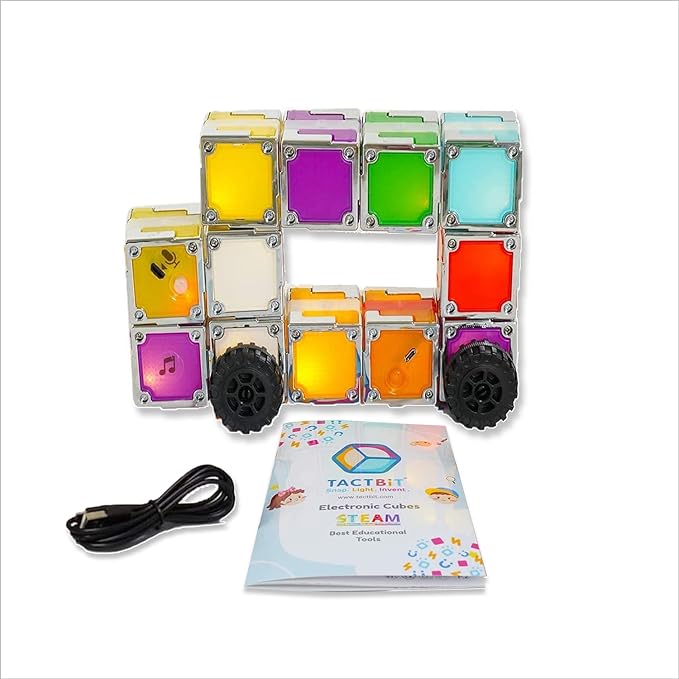 24 Magnetic Building Blocks – Light-Up STEM Educational Toy for Toddlers & Kids, Intertek Approved, Patented in US & China, Interactive Learning Cubes