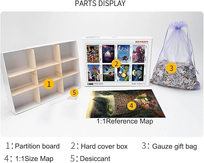 1000 Pieces Puzzle for Adults, Wooden Puzzles 29.5 x 19.7 in,Bookshelf Canal