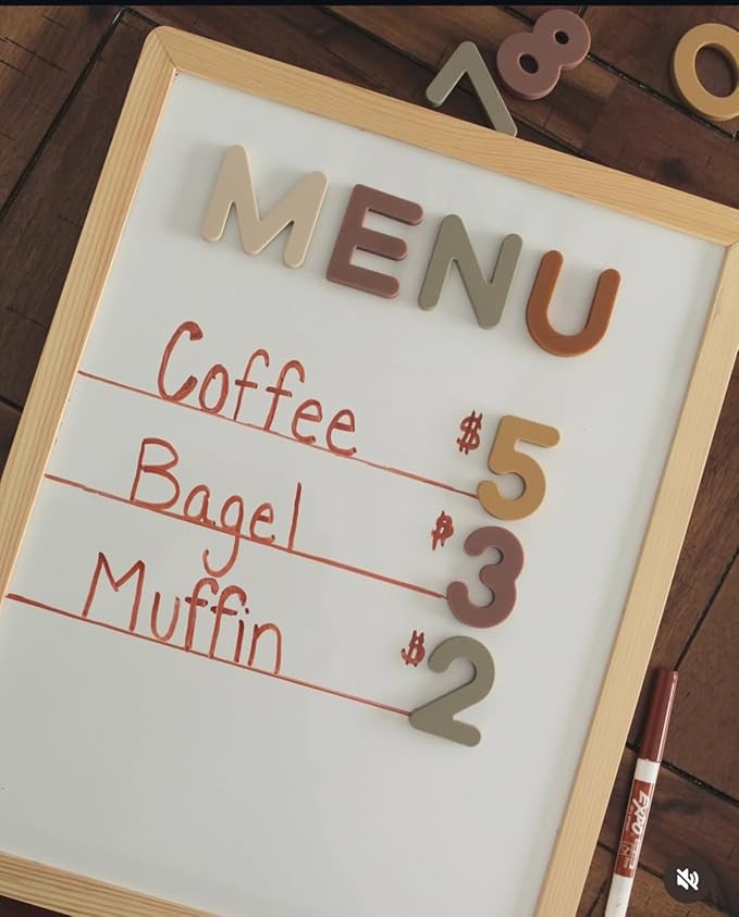 Boho Aesthetic Silicone Magnetic Numbers 20 Piece Play Set- Non-Toxic Toddler Magnets for Kids, Modern Neutral Educational Math Toys, Number Magnets for Classroom & Playroom