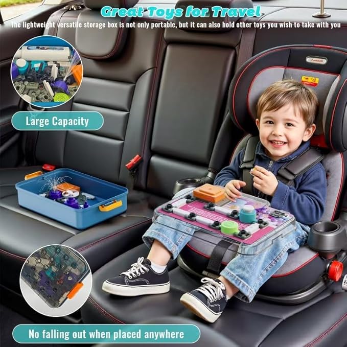 Science Kits for Kids Age 5-7 8-12, STEM Educational Learning Toys with 58 Circuit Parts, Over 520 Projects, Travel Sensory Table Fidget Toy for Boys Girls Birthday Gifts Ages 3 4 5 6 7 8 9 10 11 12