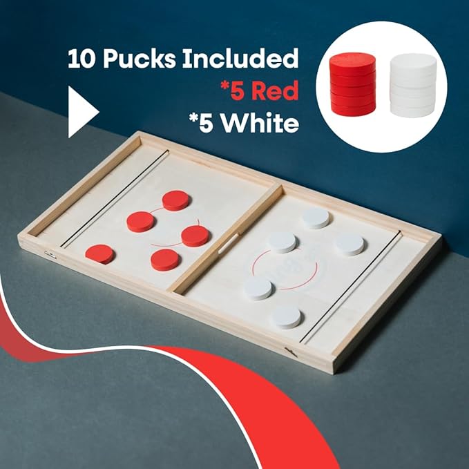 Fast Sling Puck Game - Slingshot Toy Games - Wooden Games for Family - Reliable Sling Puck Board Game - Fast-paced Fun for Family Night - Sling Puck Game by Bayview
