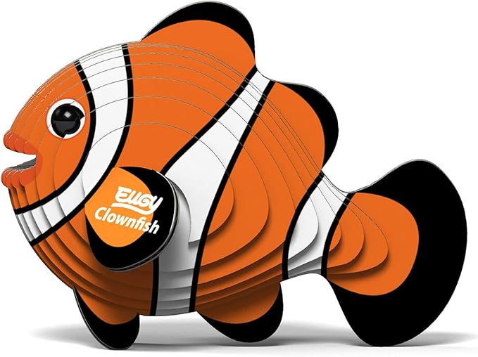 Eugy Clownfish 3D Puzzle, 16 Piece Eco-Friendly Educational Toy Puzzles for Boys, Girls & Kids Ages 6+