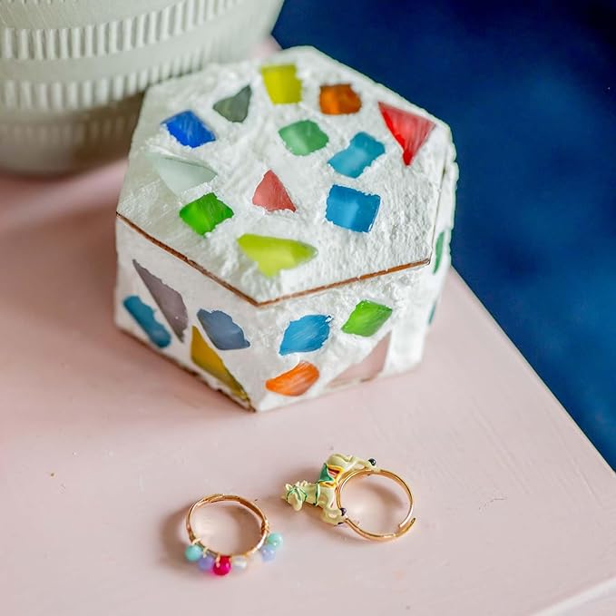 Sculpd - The Original Mosaic Kit - Create Your Own Mirror, Trinket Pot and Drink Coaster Mosaics - Includes Tangram Tile Game, Craft Supplies - Mosaic Kits for Kids Birthday Gift Age 8-12