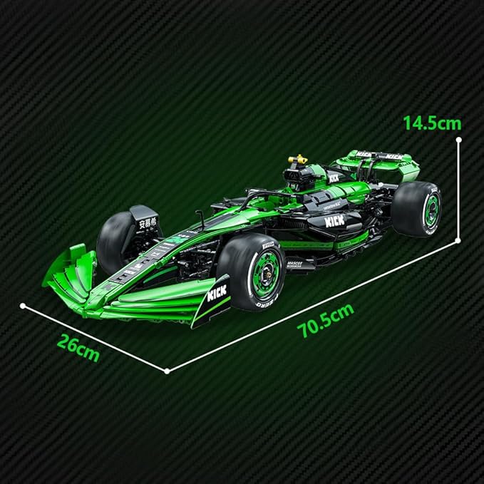 CaDA C64010W Kick Sauber F1 Team C44 Racing Building Set,MOC 1:8 F1 Building Block Car,Formula 1 Championship Super Car Model for Adults (2553pcs)