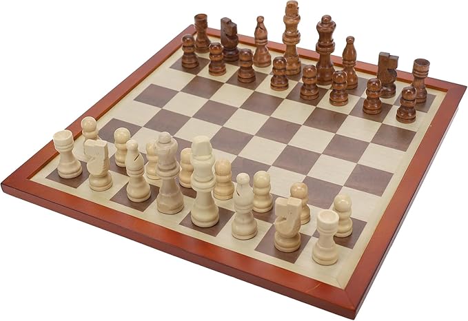 WE Games 7-in-1 Wooden Combo Game Set - Chess, Checkers, Backgammon, Dominoes, Cribbage, Dice & Cards, Walnut Wood 12 inch Combination Board Game Set for Adults