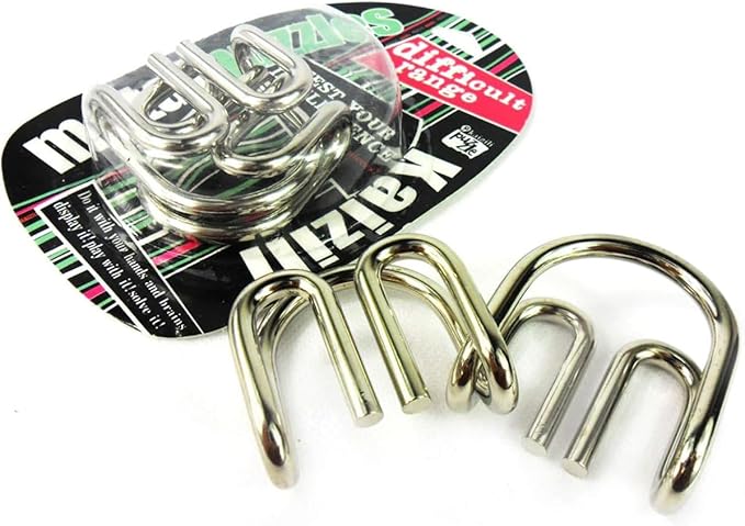 Ahyuan Large Assorted Metal Brain Teaser Puzzles 12 Pack Metal Wire IQ Puzzles with Paper Box Gift Package Great Educational Intelligence Games Toys Party Favors for Kids Adults