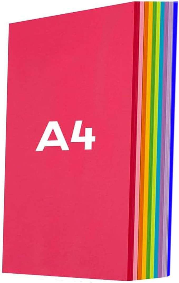 Vibrant Color A4 Origami Paper - 100 Sheets, 10 Assorted Colors - Acid-Free, Printer-Friendly Craft Paper for Kids Art, DIY Projects & Scrapbooking