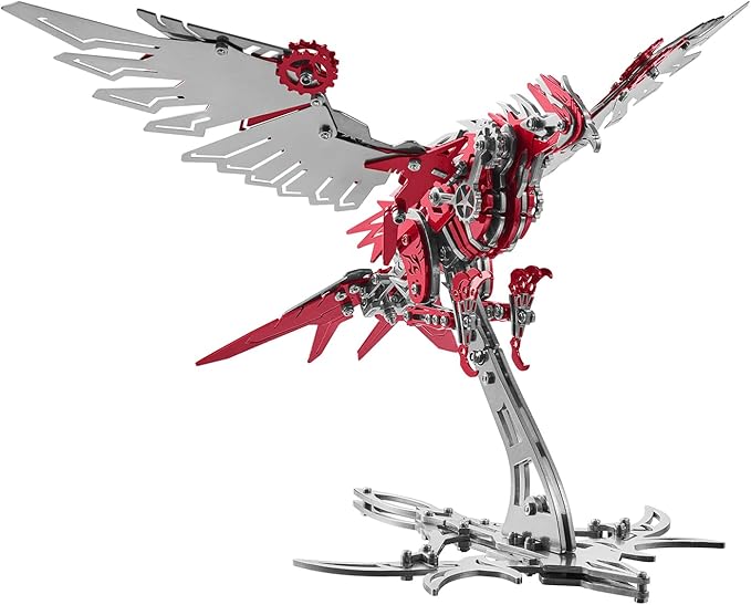 3D Metal Model Kits for Adults, 3D Puzzles for Adults, Red Eagle Metal Puzzle Kit, DIY Mechanical Puzzles Kits Gift