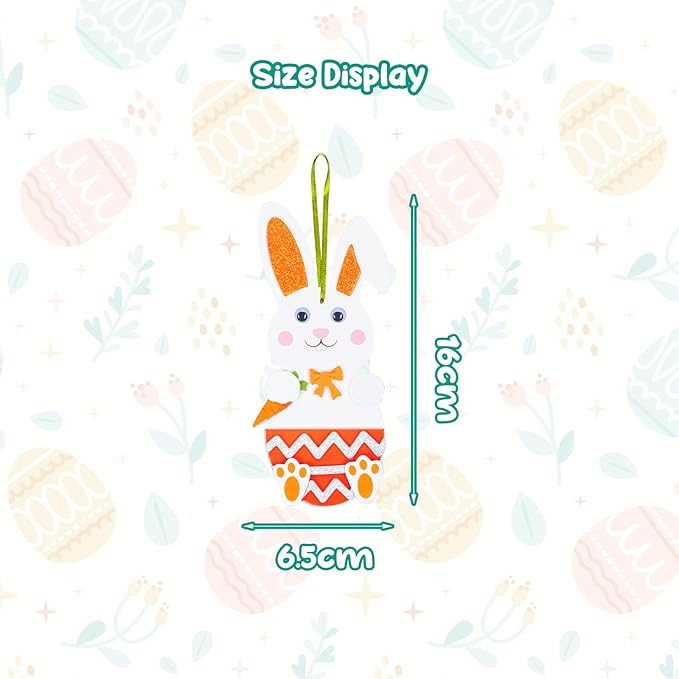 Fennoral 12 Pack Bunny Craft for Kids Make You Own Rabbit Foam Stickers Ornament DIY Easter Arts and Crafts for Party Decoration Easter Gifts