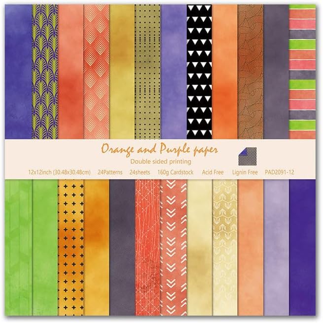 12"X12" Boho Scrapbook Paper, Double sided printing 13.76 oz/390 g, 24 Sheets DIY Origami Decorative Craft for Card Making Background Origami Decopage Decorative Scrapbooking Supplies (Boho4)
