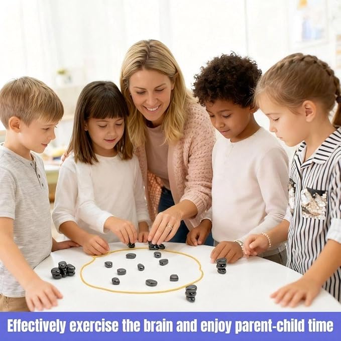 Bighero Magnetic Chess Game, Tabletop Magnetic Strategy Game,Multiplayer Battle Magnet Board Games,2025 Family Games for Kids and Adults, Portable Magnetic Chess Set with 20 Stones W