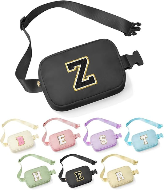 YOOLIFE Sisters Gifts from Sister - Sister Birthday Gifts, Big Sister Gifts Black Initial Crossbody Bag Belt Bag for Sister Z