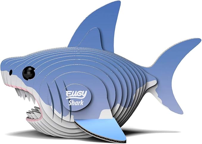 Eugy Shark 3D Puzzle, 24 Piece Eco-Friendly Educational Toy Puzzles for Boys, Girls & Kids Ages 6+