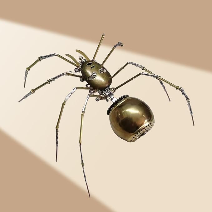 Steampunk Bug Mechanical Sculpture Insect Clockwork 3D Steampunk Metal Puzzle Mechanical Insects Model (Ghost Spider)