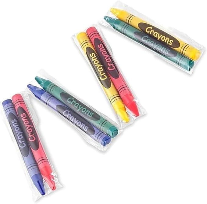 CrayonKing 1,000 Sets of 2-Packs in Cello (2,000 Bulk Crayons) Pre-Wrapped for Restaurants, Parties, Classrooms, and Events β Kid-Safe, Assorted Colors, Easy to Distribute Non-Toxic Crayons