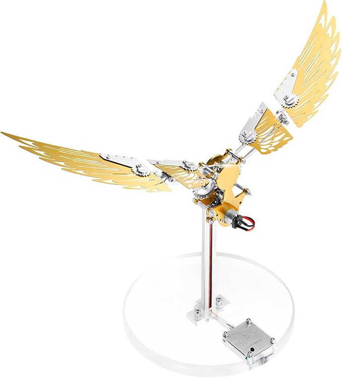 3D Metal Puzzles for Adults, Metal Model Kits for Adults Ornithopter, Mechanical Steel 3D Puzzle Stainless Steel Ornaments for Men Women Art Craft Gifts Toys(Gold).